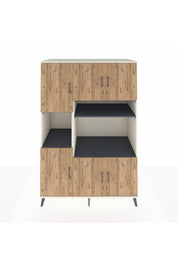 Kronos Dolap 9 Raflı 6 Kapaklı 132x59x195 Aytaşı-Çam/Antrasit