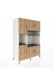 Kronos Dolap 9 Raflı 6 Kapaklı 132x59x195 Aytaşı-Çam/Antrasit