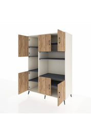 Kronos Dolap 9 Raflı 6 Kapaklı 132x59x195 Aytaşı-Çam/Antrasit