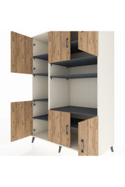 Kronos Dolap 9 Raflı 6 Kapaklı 132x59x195 Aytaşı-Çam/Antrasit