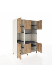 Kronos Dolap 9 Raflı 6 Kapaklı 132x59x195 Aytaşı-Çam/Antrasit