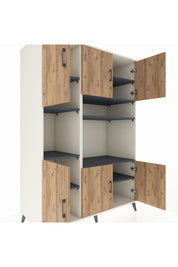 Kronos Dolap 9 Raflı 6 Kapaklı 132x59x195 Aytaşı-Çam/Antrasit