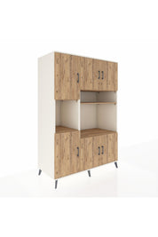 Kronos Dolap 9 Raflı 6 Kapaklı 132x59x195 Aytaşı-Çam/Çam