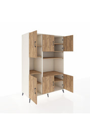 Kronos Dolap 9 Raflı 6 Kapaklı 132x59x195 Aytaşı-Çam/Çam