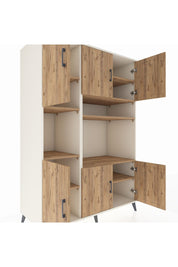 Kronos Dolap 9 Raflı 6 Kapaklı 132x59x195 Aytaşı-Çam/Çam