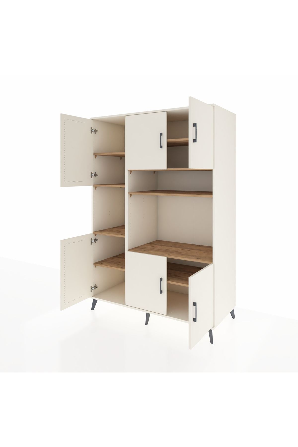 Kronos Dolap 9 Raflı 6 Kapaklı 132x59x195 Aytaşı-Aytaşı/Çam