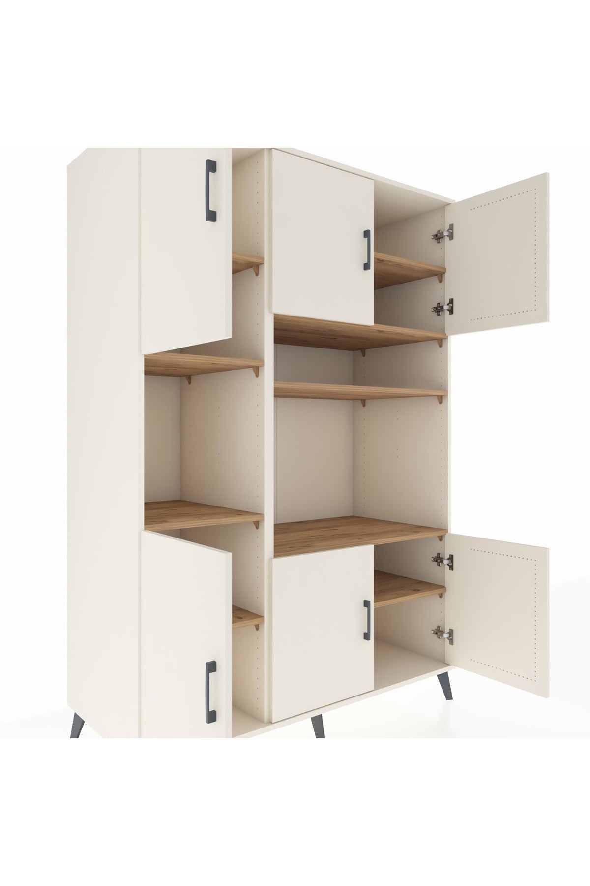 Kronos Dolap 9 Raflı 6 Kapaklı 132x59x195 Aytaşı-Aytaşı/Çam