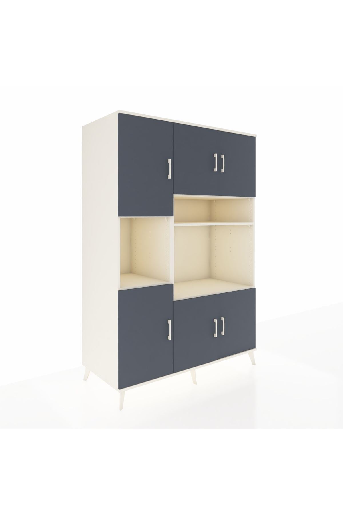 Kronos Dolap 9 Raflı 6 Kapaklı 132x59x195 Aytaşı-Antrasit/Aytaşı