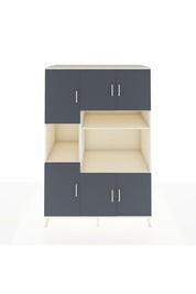 Kronos Dolap 9 Raflı 6 Kapaklı 132x59x195 Aytaşı-Antrasit/Aytaşı