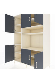 Kronos Dolap 9 Raflı 6 Kapaklı 132x59x195 Aytaşı-Antrasit/Aytaşı