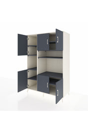 Kronos Dolap 9 Raflı 6 Kapaklı 132x59x195 Aytaşı-Antrasit/Antrasit