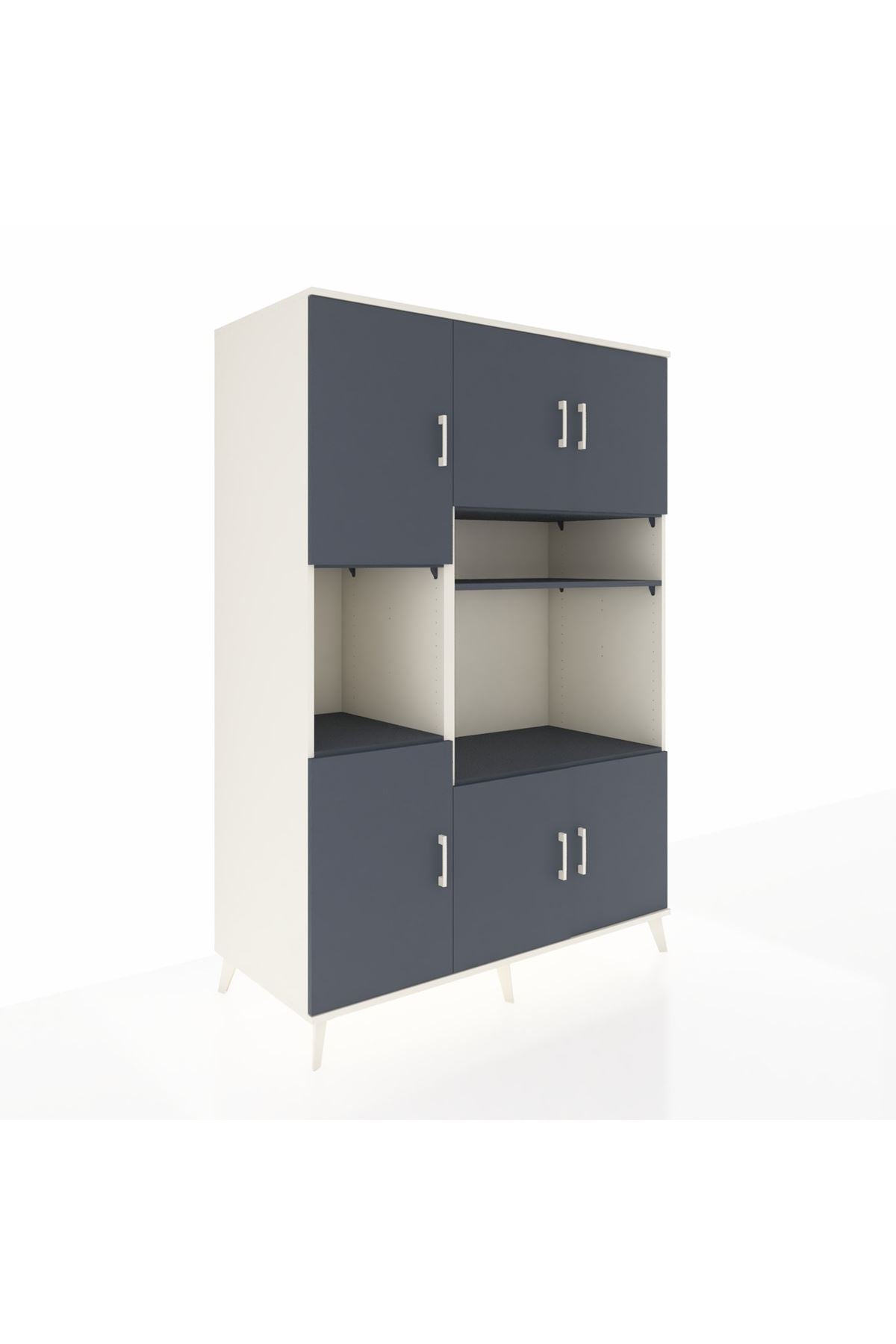 Kronos Dolap 9 Raflı 6 Kapaklı 132x59x195 Aytaşı-Antrasit/Antrasit