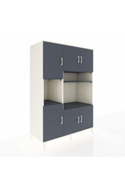 Kronos Dolap 9 Raflı 6 Kapaklı 132x59x195 Aytaşı-Antrasit/Antrasit