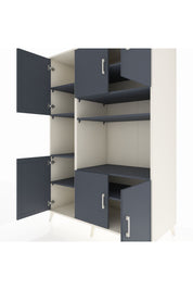 Kronos Dolap 9 Raflı 6 Kapaklı 132x59x195 Aytaşı-Antrasit/Antrasit