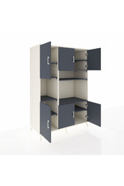 Kronos Dolap 9 Raflı 6 Kapaklı 132x59x195 Aytaşı-Antrasit/Antrasit