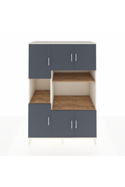 Kronos Dolap 9 Raflı 6 Kapaklı 132x59x195 Aytaşı-Antrasit/Çam