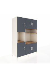 Kronos Dolap 9 Raflı 6 Kapaklı 132x59x195 Aytaşı-Antrasit/Çam