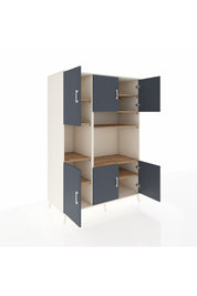 Kronos Dolap 9 Raflı 6 Kapaklı 132x59x195 Aytaşı-Antrasit/Çam