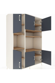 Kronos Dolap 9 Raflı 6 Kapaklı 132x59x195 Aytaşı-Antrasit/Çam