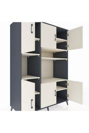 Kronos Dolap 9 Raflı 6 Kapaklı 132x59x195 Antrasit-Aytaşı/Aytaşı