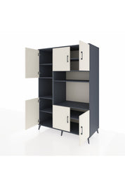 Kronos Dolap 9 Raflı 6 Kapaklı 132x59x195 Antrasit-Aytaşı/Antrasit