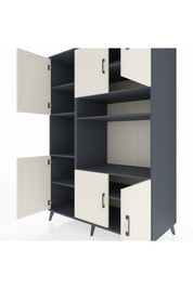 Kronos Dolap 9 Raflı 6 Kapaklı 132x59x195 Antrasit-Aytaşı/Antrasit