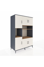 Kronos Dolap 9 Raflı 6 Kapaklı 132x59x195 Antrasit-Aytaşı/Çam