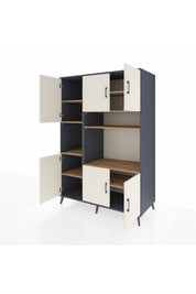 Kronos Dolap 9 Raflı 6 Kapaklı 132x59x195 Antrasit-Aytaşı/Çam