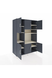 Kronos Dolap 9 Raflı 6 Kapaklı 132x59x195 Antrasit-Antrasit/Aytaşı