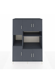 Kronos Dolap 9 Raflı 6 Kapaklı 132x59x195 Antrasit-Antrasit/Antrasit