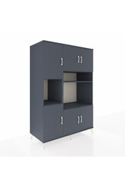 Kronos Dolap 9 Raflı 6 Kapaklı 132x59x195 Antrasit-Antrasit/Antrasit