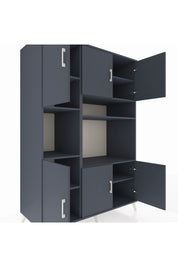 Kronos Dolap 9 Raflı 6 Kapaklı 132x59x195 Antrasit-Antrasit/Antrasit