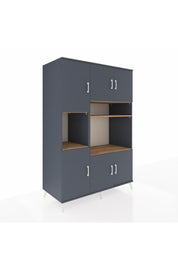 Kronos Dolap 9 Raflı 6 Kapaklı 132x59x195 Antrasit-Antrasit/Çam