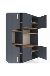 Kronos Dolap 9 Raflı 6 Kapaklı 132x59x195 Antrasit-Antrasit/Çam