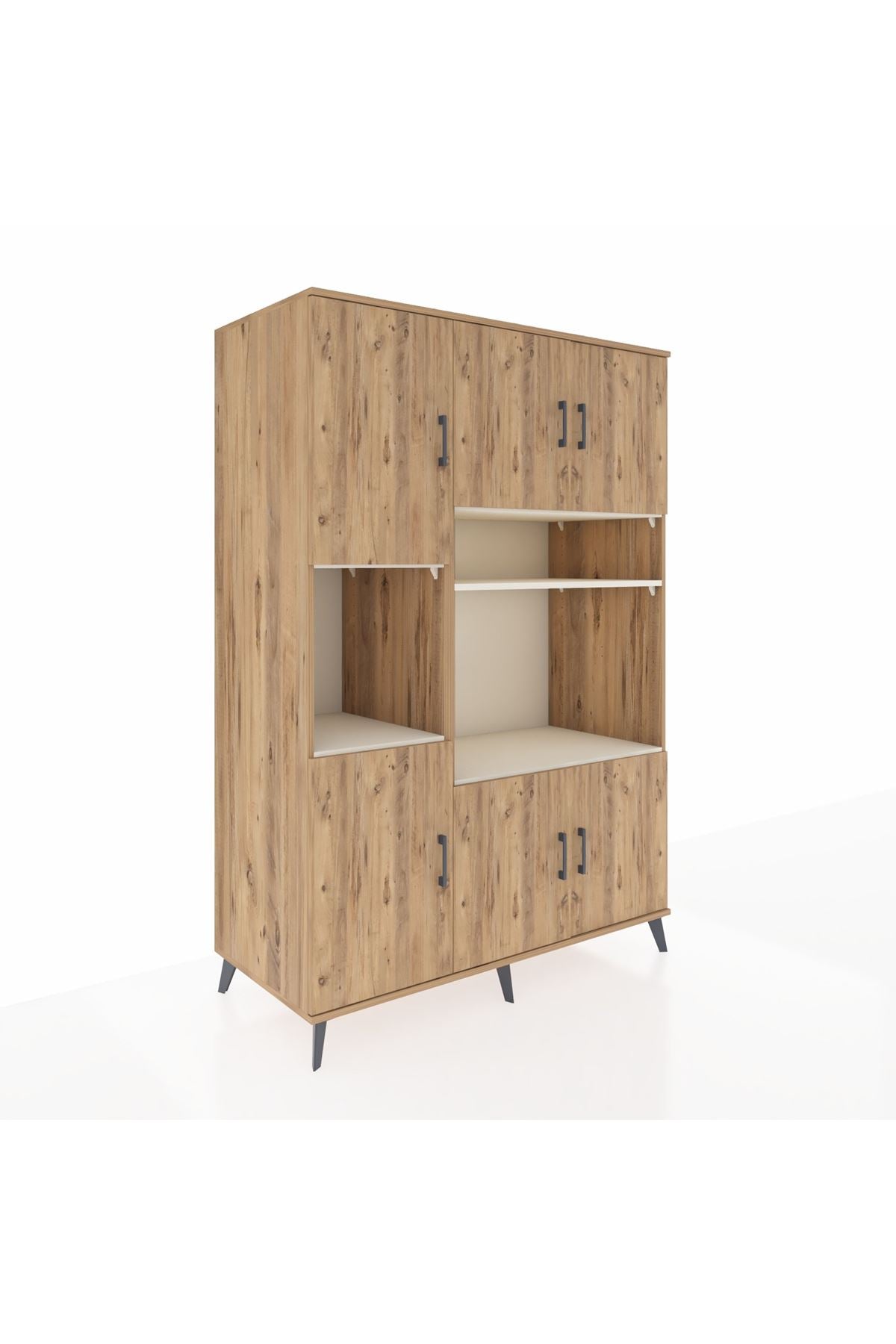 Kronos Dolap 9 Raflı 6 Kapaklı 132x59x195 Çam-Çam/Aytaşı