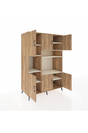 Kronos Dolap 9 Raflı 6 Kapaklı 132x59x195 Çam-Çam/Aytaşı