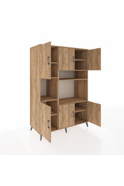 Kronos Dolap 9 Raflı 6 Kapaklı 132x59x195 Çam-Çam/Çam