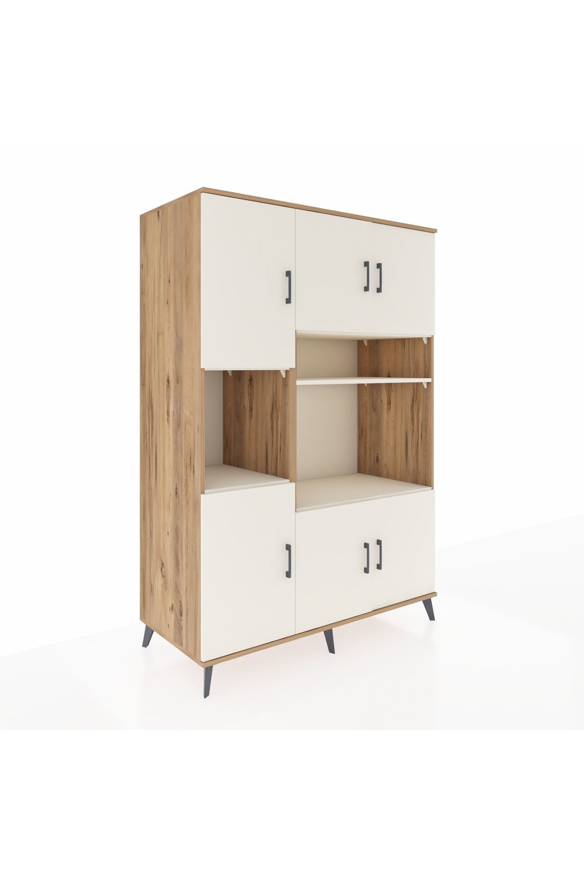 Kronos Dolap 9 Raflı 6 Kapaklı 132x59x195 Çam-Aytaşı/Aytaşı