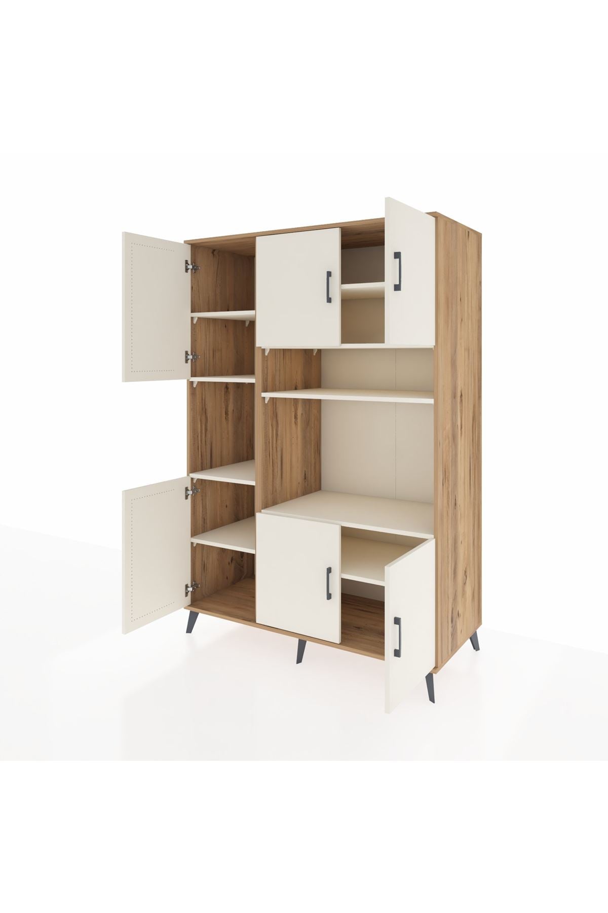 Kronos Dolap 9 Raflı 6 Kapaklı 132x59x195 Çam-Aytaşı/Aytaşı