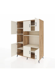 Kronos Dolap 9 Raflı 6 Kapaklı 132x59x195 Çam-Aytaşı/Aytaşı