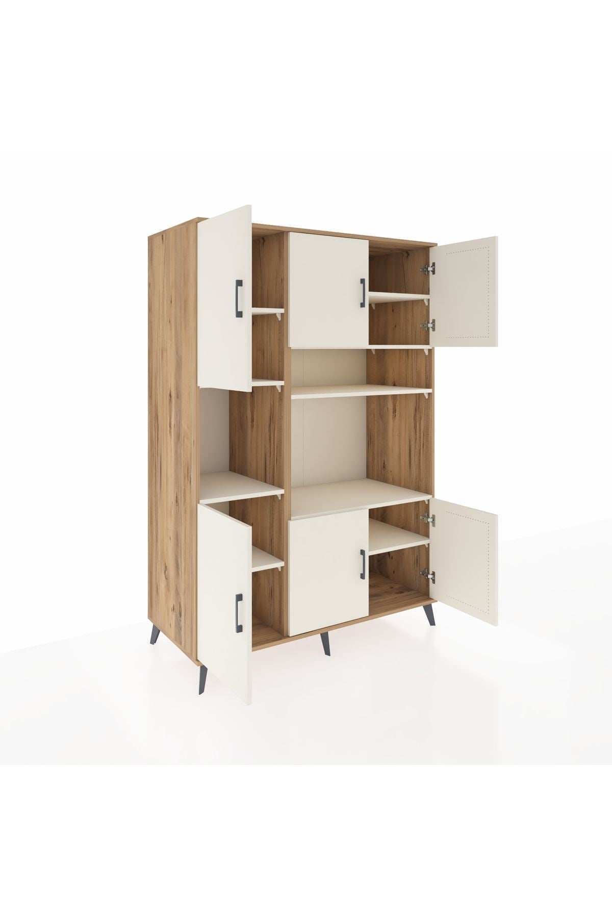 Kronos Dolap 9 Raflı 6 Kapaklı 132x59x195 Çam-Aytaşı/Aytaşı