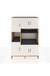 Kronos Dolap 9 Raflı 6 Kapaklı 132x59x195 Çam-Aytaşı/Antrasit