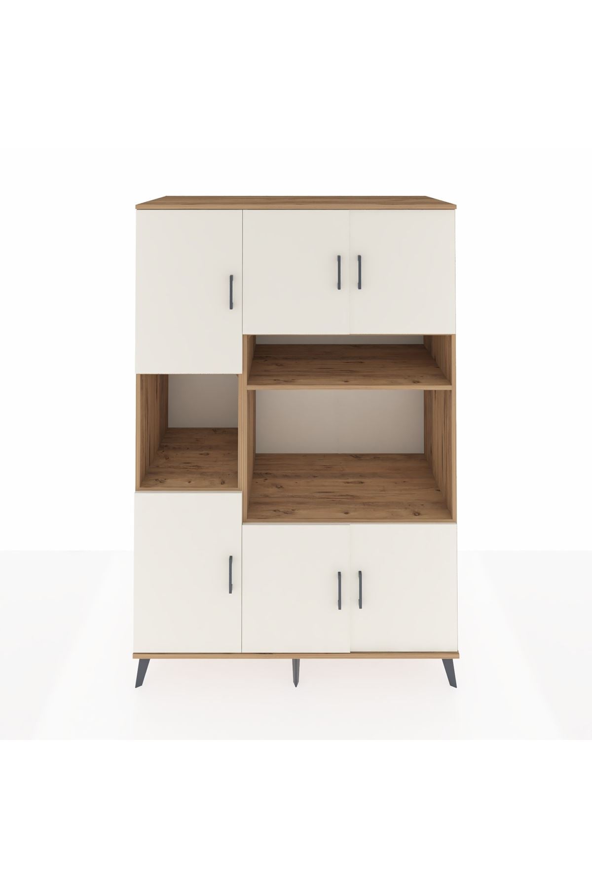 Kronos Dolap 9 Raflı 6 Kapaklı 132x59x195 Çam-Aytaşı/Çam