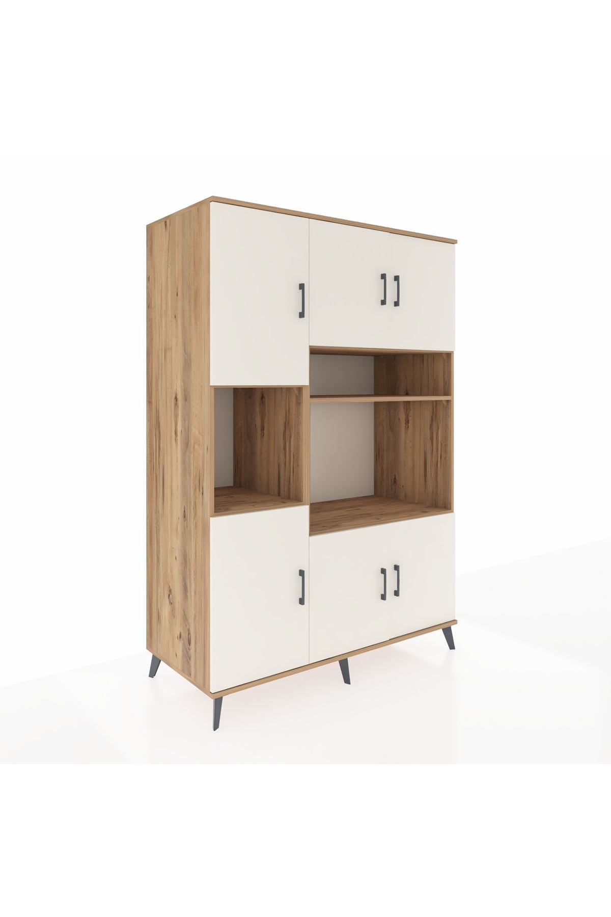 Kronos Dolap 9 Raflı 6 Kapaklı 132x59x195 Çam-Aytaşı/Çam