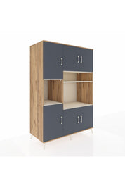 Kronos Dolap 9 Raflı 6 Kapaklı 132x59x195 Çam-Antrasit/Aytaşı