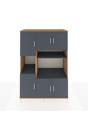 Kronos Dolap 9 Raflı 6 Kapaklı 132x59x195 Çam-Antrasit/Antrasit