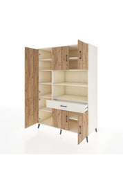 Kronos Dolap 10 Raflı Tek Çekmeceli 6 Kapaklı 132x59x195 Aytaşı-Çam/Aytaşı