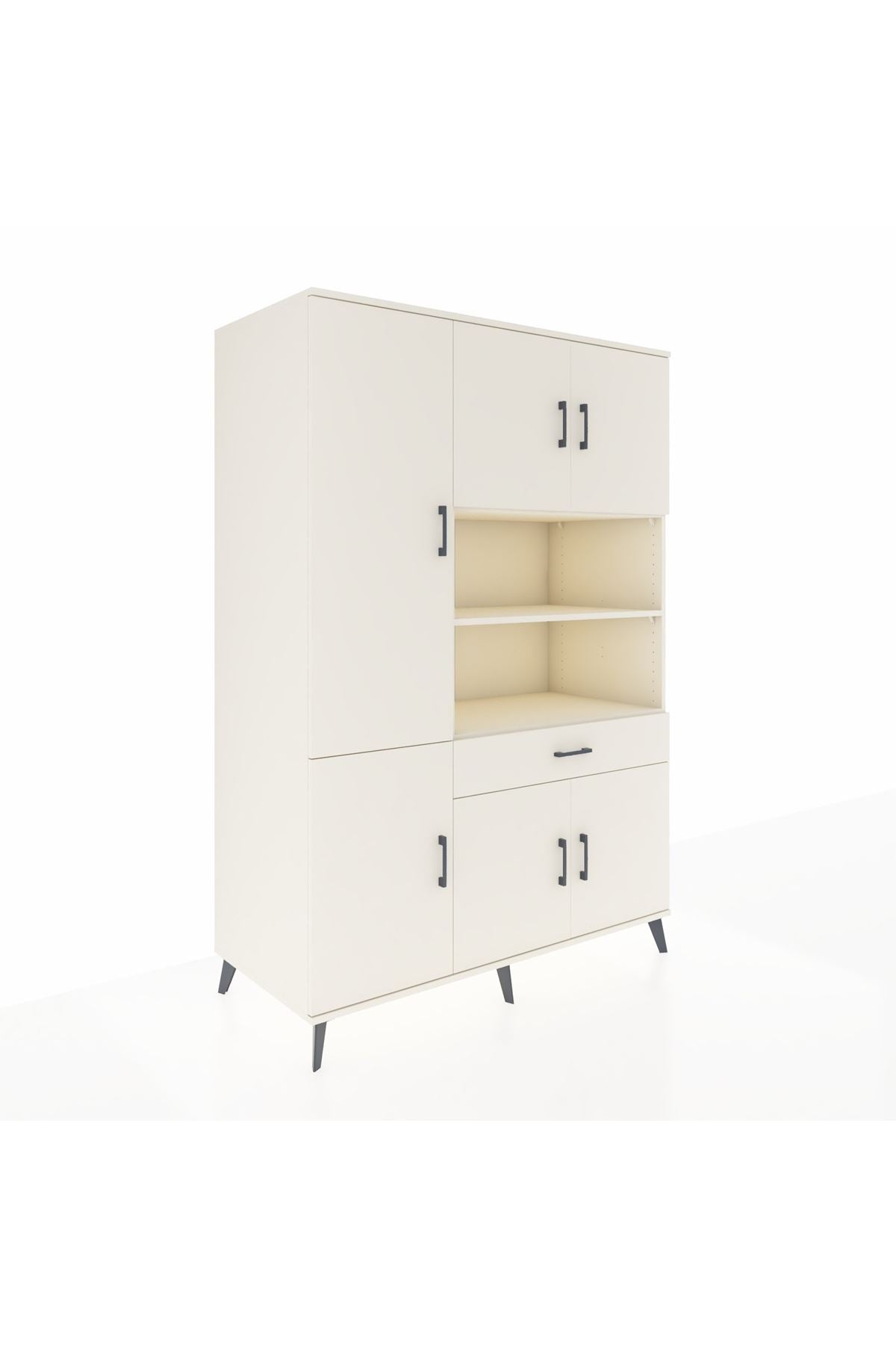 Kronos Dolap 10 Raflı Tek Çekmeceli 6 Kapaklı 132x59x195 Aytaşı-Aytaşı/Aytaşı