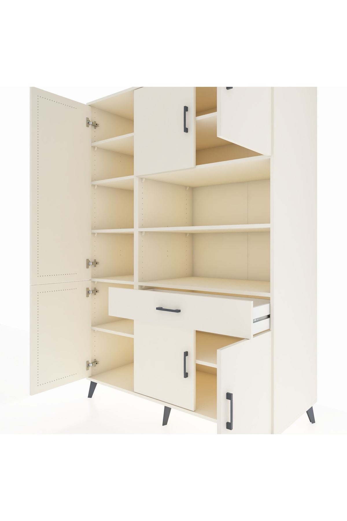 Kronos Dolap 10 Raflı Tek Çekmeceli 6 Kapaklı 132x59x195 Aytaşı-Aytaşı/Aytaşı