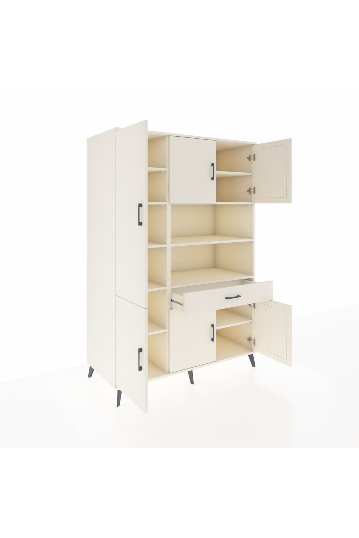 Kronos Dolap 10 Raflı Tek Çekmeceli 6 Kapaklı 132x59x195 Aytaşı-Aytaşı/Aytaşı